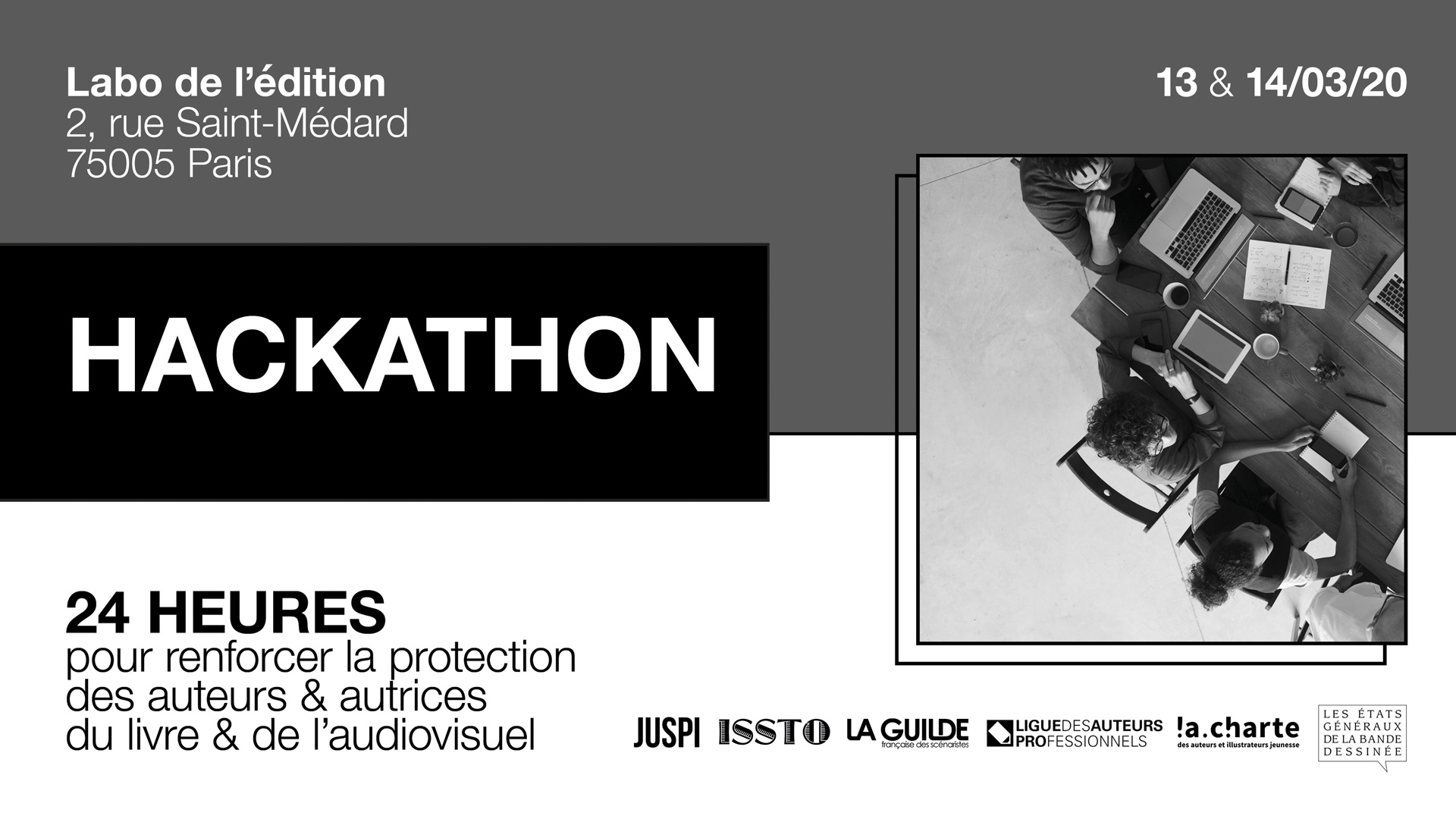 Ligue.auteurs.pro | Hackathon 13/14 mars 2020